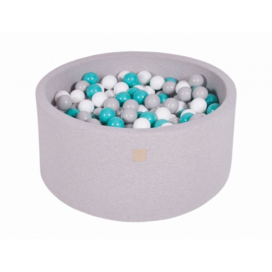 MeowBaby Baby Foam Round Ball Pit 90x40cm with 300 balls Dark Grey (MEO063) (MEBMEO063)-MEBMEO063