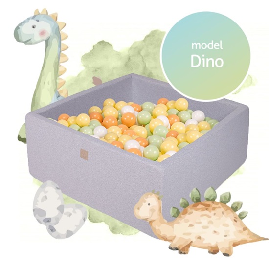 MeowBaby Ballpit Dino 90x90x40 cm with 300 Balls (ZKDINO01) (MEBZKDINO01)-MEBZKDINO01