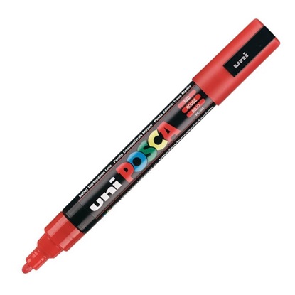 Uni-Ball Μαρκαδοροι Posca Pc-5M Medium Red (PC5MMR) (UNIPC5MMR)-UNIPC5MMR