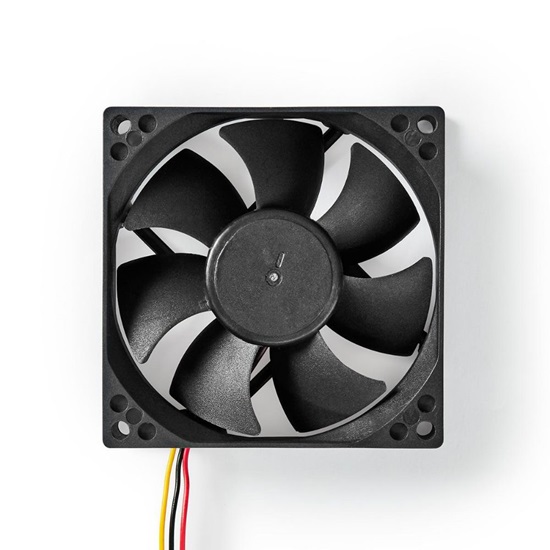 Nedis DC Fan 80 mm 3-Pin 35.6 dBA Black (DCFAN8025BK) (NEDDCFAN8025BK)-NEDDCFAN8025BK