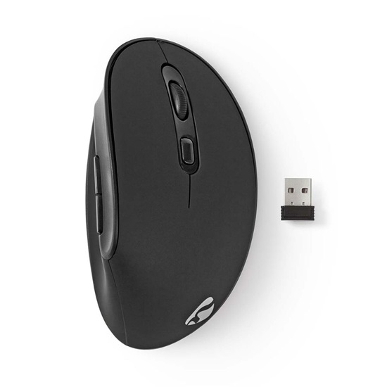 Nedis Ergonomic Wireless Mouse Ασύρματο Vertical Ποντίκι Μαύρο (ERGOMSWS100BK) (NEDERGOMSWS100BK)-NEDERGOMSWS100BK