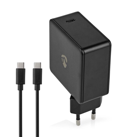 Nedis Φορτιστής με Θύρα USB-C και Καλώδιο USB-C 65W Power Delivery Μαύρος (WCPD65W100BK) (NEDWCPD65W100BK)-NEDWCPD65W100BK