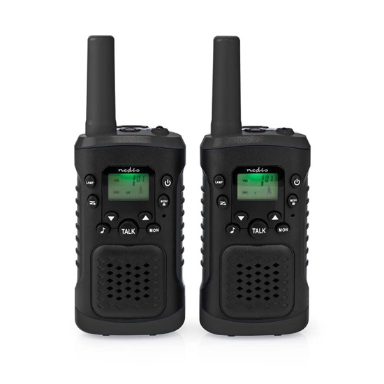 Nedis Walkie Talkie με Μονόχρωμη Οθόνη Σετ 2τμχ (WLTK0610BK) (NEDWLTK0610BK)-NEDWLTK0610BK