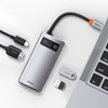 Baseus Hub 4in1Metal Gleam Series, USB-C to USB 3.0 + USB 2.0 + HDMI + USB-C  (CAHUB-CY0G) (BASCAHUB-CY0G)-BASCAHUB-CY0G