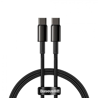 Baseus Tungsten Gold Cable Type-C to Type-C 100W 1m Black (CATWJ-01) (BASCATWJ-01)-BASCATWJ-01