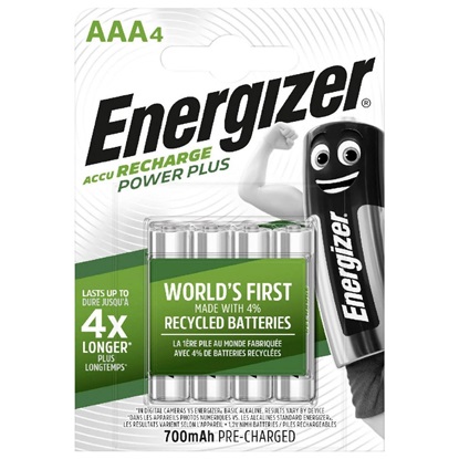 Energizer Power Plus Επαναφορτιζόμενες Μπαταρίες AAA Ni-MH 700mAh 1.2V 4τμχ (8218980) (ENE8218980)-ENE8218980