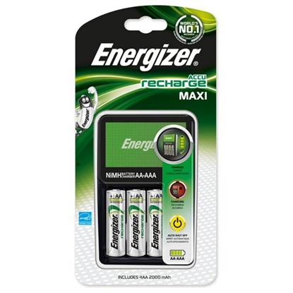 Energizer ACCU Recharge Maxi Φορτιστής 4 Μπαταριών Ni-MH Μεγέθους AA/AAA Σετ με 4x AA 2000mAh (8962563) (ENE8962563)-ENE8962563