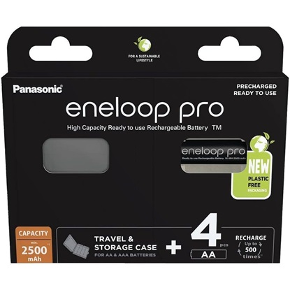 Panasonic Eneloop Pro With Battery Case Επαναφορτιζόμενες Μπαταρίες AA Ni-MH 2500mAh 1.2V 4τμχ (30511467) (PAN30511467)-PAN30511467