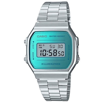 Casio Vintage Iconic Ψηφιακό Ρολόι Μπαταρίας με Ασημί Μεταλλικό Μπρασελέ (A-168WEM-2EF) (CASA-168WEM-2EF)-CASA-168WEM-2EF