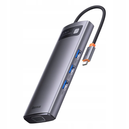 Baseus UltraJoy 7in1 USB-C Docking Station με HDMI 4K PD Ethernet Γκρι (B00052805813-00) (BASB00052805813-00)-BASB00052805813-00