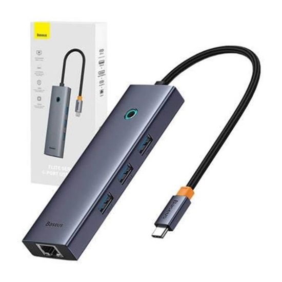 Baseus Ultrajoy 6 in 1 USB-C Docking Station με HDMI 4K PD Ethernet Γκρι (B00052807813-00) (BASB00052807813-00)-BASB00052807813-00