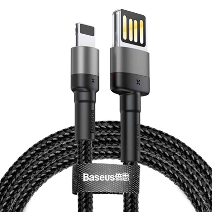 Baseus  Cafule Double-sided USB Lightning Cable 1.5A 2m Gray+Black (CALKLF-HG1) (BASCALKLF-HG1)-BASCALKLF-HG1