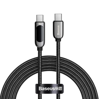 Baseus Display Braided USB 2.0 Cable USB-C male - USB-C male Μαύρο 2m (CATSK-C01) (BASCATSK-C01)-BASCATSK-C01