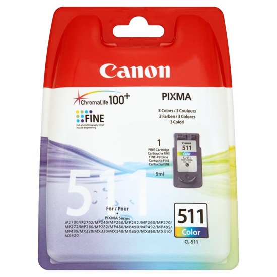 Canon Μελάνι Inkjet CL-511 Colour (Blister Pack) (2972B010) (CAN-CL511BLP)-CAN-CL511BLP