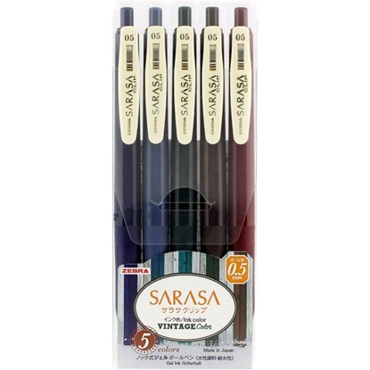 Zebra Sarasa Clip 0.5 Vintage Color 5 Color Pen Set (ZB-69420) (ZEB69420)-ZEB69420