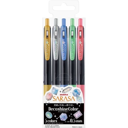 Zebra Sarasa Clip 0.5 Deco Color 5 Color Pen Set (ZB-37860) (ZEB37860)-ZEB37860