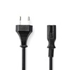 Nedis Euro - IEC C7 Cable 3m Μαύρο (CEGL11040BK50) (NEDCEGL11040BK30)-NEDCEGL11040BK30