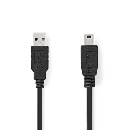 Nedis USB Cable 2.0 USB-A Male to USB Mini-B 5 pin Male 1.00 m Black (CCGL60300BK10) (NEDCCGL60300BK10)-NEDCCGL60300BK10