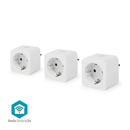 Nedis SmartLife Smart Plug 3 Pieces 3680W White (WIFIP121FWT3) (NEDWIFIP121FWT3)-NEDWIFIP121FWT3