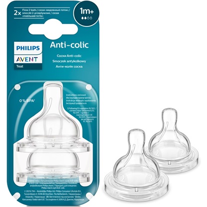 Philips Θηλές από Σιλικόνη Baby Bottle Flow 2 Nipple 2τμχ (SCY762/02) (PHISCY762.02)-PHISCY762.02