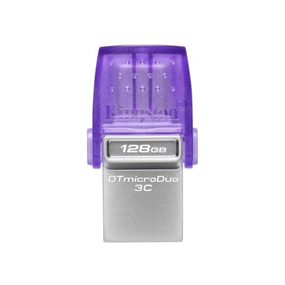 Kingston DataTraveler MicroDuo 3C 128GB USB 3.1 Stick Purple (DTDUO3CG3/128GB) (KINDTDUO3CG3-128GB)-KINDTDUO3CG3-128GB