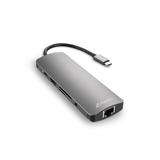 Sharkoon USB-C Docking Station με HDMI 4K PD Ethernet Γκρι (CBADG) (SHRCBADG)-SHRCBADG