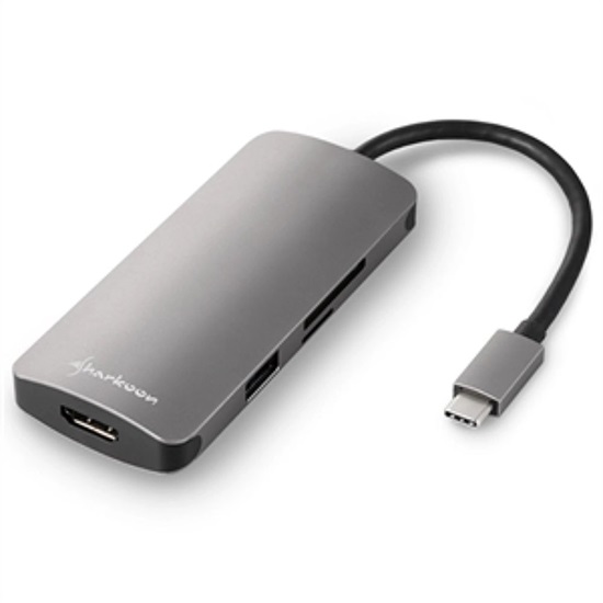 Sharkoon USB-C Docking Station με HDMI 4K PD Γκρι (MPADG) (SHRMPADG)-SHRMPADG