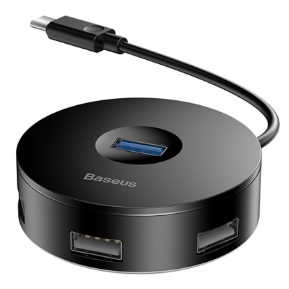 Baseus Round Box USB 3.0 Hub 4 Θυρών με σύνδεση USB-C (CAHUB-G01) (BASCAHUB-G01)-BASCAHUB-G01