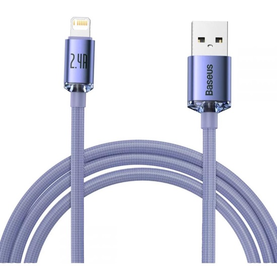 Baseus Crystal Shine Braided USB to Lightning Cable Μωβ 2m  (CAJY000105) (BASCAJY000105)-BASCAJY000105