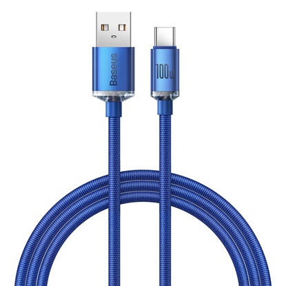 Baseus Crystal Shine Braided USB 2.0 Cable USB-C male - USB-A male Μπλε 1.2m  (CAJY000403) (BASCAJY000403)-BASCAJY000403