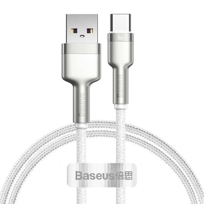 Baseus Cafule Series Braided USB 2.0 Cable USB-C male - USB-A male Λευκό 1m  (CAKF000102) (BASCAKF000102)-BASCAKF000102