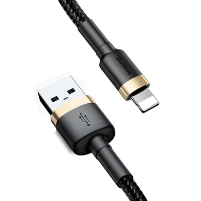 Baseus Cafule Braided USB to Lightning Cable Μαύρο/Χρυσό 2m  (CALKLF-CV1) (BASCALKLF-CV1)-BASCALKLF-CV1