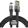 Baseus Cafule Braided USB to Lightning Cable Γκρι 1m  (CALKLF-GG1) (BASCALKLF-GG1)-BASCALKLF-GG1