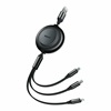 Baseus Bright Mirror 2 Flat / Retractable USB to Type-C / micro USB / Lightning Cable 3.5A Μαύρο 1.1m  (CAMJ010001) (BASCAMJ010001)-BASCAMJ010001