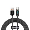 Baseus Display Braided USB 2.0 Cable USB-C male - USB-A male Μαύρο 2m  (CASX020101) (BASCASX020101)-BASCASX020101