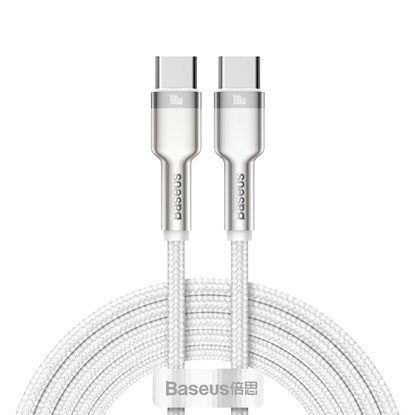 Baseus Cafule Metal Braided USB 2.0 Cable USB-C male - USB-C male Λευκό 2m  (CATJK-D02) (BASCATJK-D02)-BASCATJK-D02