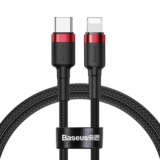 Baseus Cafule Lightning Braided USB-C to Lightning Cable 18W Κόκκινο 1m  (CATLKLF-91) (BASCATLKLF-91)-BASCATLKLF-91