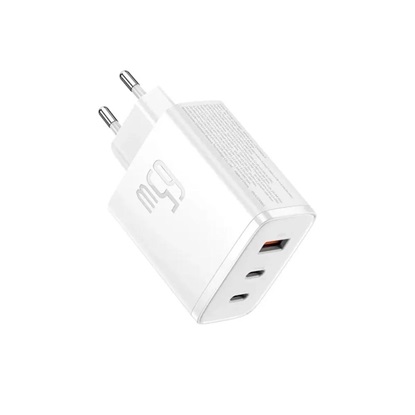 Baseus Φορτιστής Χωρίς Καλώδιο με Θύρα USB-A και 2 Θύρες USB-C 65W Power Delivery / Quick Charge 3.0 Λευκός Cube Pro (P10152301213-00) (BASP10152301213-00)-BASP10152301213-00