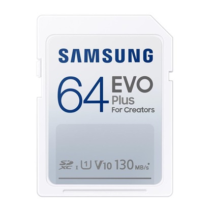 Samsung Evo Plus for Creators SDXC 64GB Class 10 U1 V10 UHS-I (MB-SC64K/EU) (SAMMB-SC64K-EU)-SAMMB-SC64K-EU