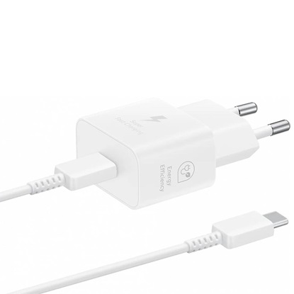 Samsung Φορτιστής και Καλώδιο USB-C 25W Λευκός (EP-T2510XWEGEU) (SAMEP-T2510XWEGEU)-SAMEP-T2510XWEGEU