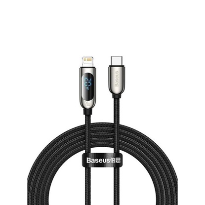 Baseus Display Braided USB-C to Lightning Cable 20W Black 2m (CATLSK-A01) (BASCATLSK-A01)-BASCATLSK-A01