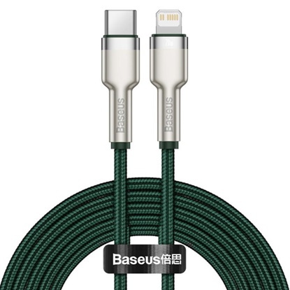 Baseus Cafule Metal Braided USB-C to Lightning Cable 20W Green 1m (CATLJK-A06) (BASCATLJK-A06)-BASCATLJK-A06
