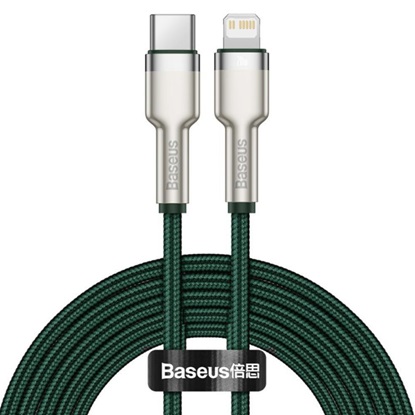 Baseus Cafule Metal Braided USB-C to Lightning Cable 20W Green 1m (CATLJK-A06) (BASCATLJK-A06)-BASCATLJK-A06