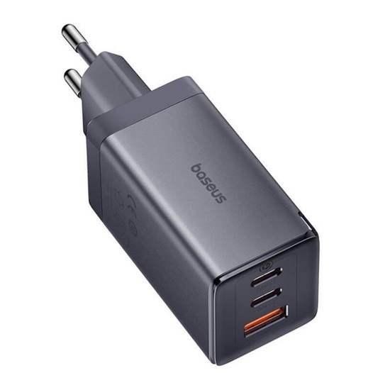 Baseus Φορτιστής με Θύρα USB-A και 2 Θύρες USB-C και Καλώδιο USB-C 65W Grey (P10110812827-Z1) (BASP10110812827-Z1)-BASP10110812827-Z1