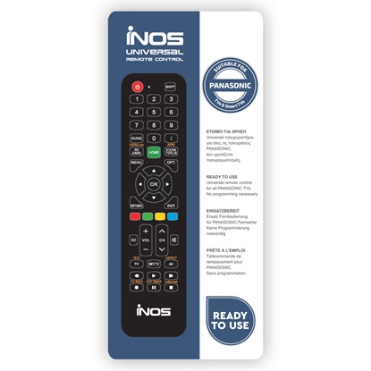 iNOS Remote Control for Panasonic TVs & Smart TVs Ready-to-Use (050101-0094) (INOS050101-0094)-INOS050101-0094