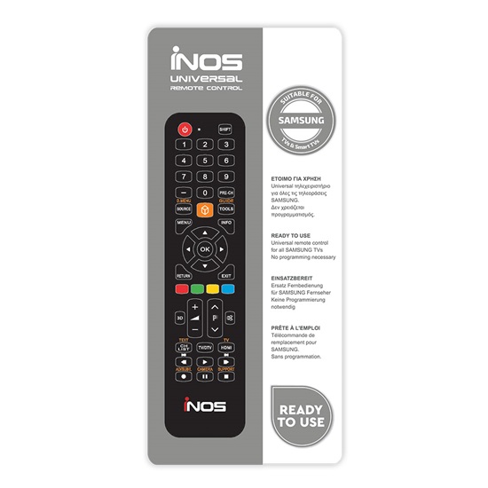 iNOS Remote Control for Samsung TVs & Smart TVs Ready-to-Use (050101-0092) (INOS050101-0092)-INOS050101-0092