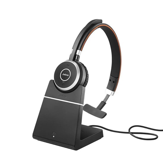 Jabra Evolve 65 SE Mono MS Wireless On Ear Headset with Charging Stand  (6593-833-399) (JAB6593-833-399)-JAB6593-833-399
