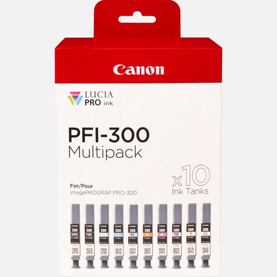 Canon Μελάνι Inkjet PFI-300 Color Multipack 10pcs (4192C008) (CANPFI-300MP)-CANPFI-300MP