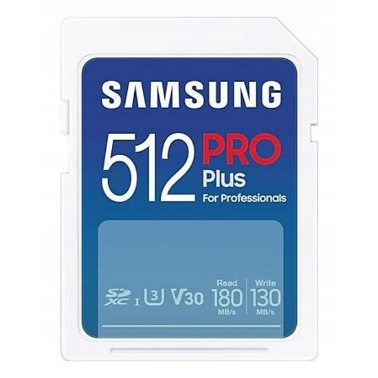 Samsung Pro Plus SDXC 512GB Class 10 U3 V30 UHS-I with USB Reader (MB-SD512SB/WW) (SAMMB-SD512SB-WW)-SAMMB-SD512SB-WW
