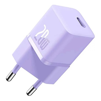 Baseus Mini Wall Charger Gan5 20w Purple (CCGN050105) (BASCCGN050105)-BASCCGN050105